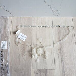 Bridal Pearl Sash Belt Silver One Size Ivory New Bride Accessory